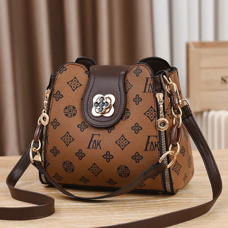 Monogram Shoulder Bag – Printed Leather Designer-Inspired Handbag