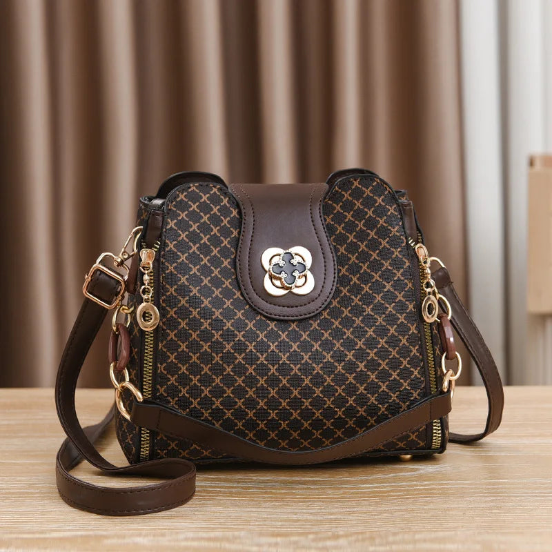 Monogram Shoulder Bag – Printed Leather Designer-Inspired Handbag