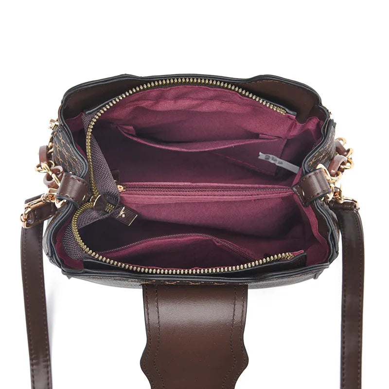 Monogram Shoulder Bag – Printed Leather Designer-Inspired Handbag