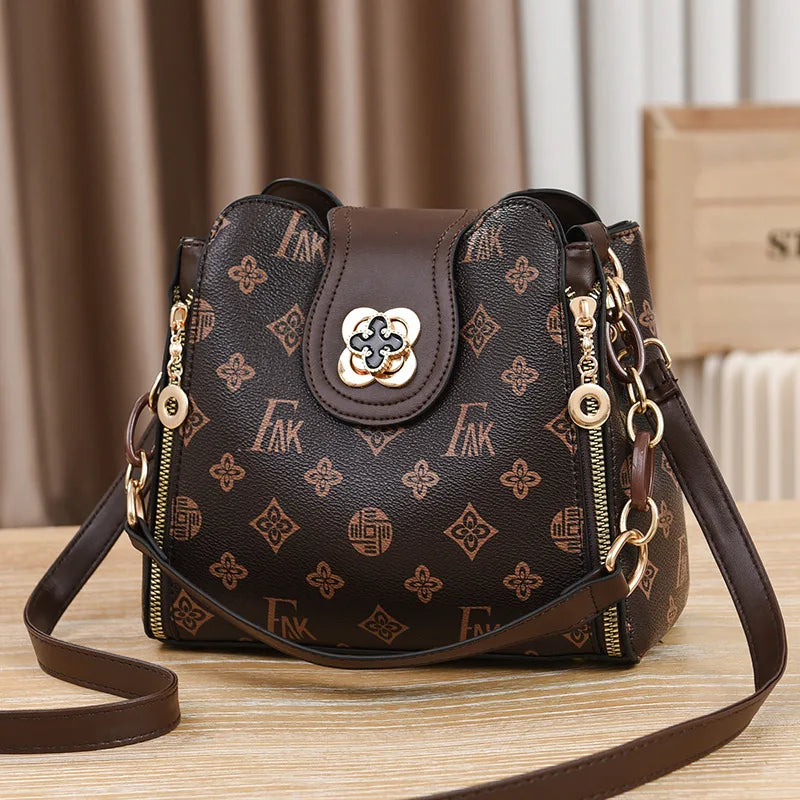 Monogram Shoulder Bag – Printed Leather Designer-Inspired Handbag