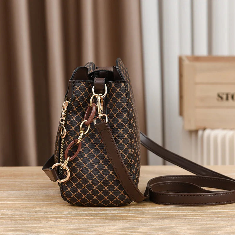 Monogram Shoulder Bag – Printed Leather Designer-Inspired Handbag