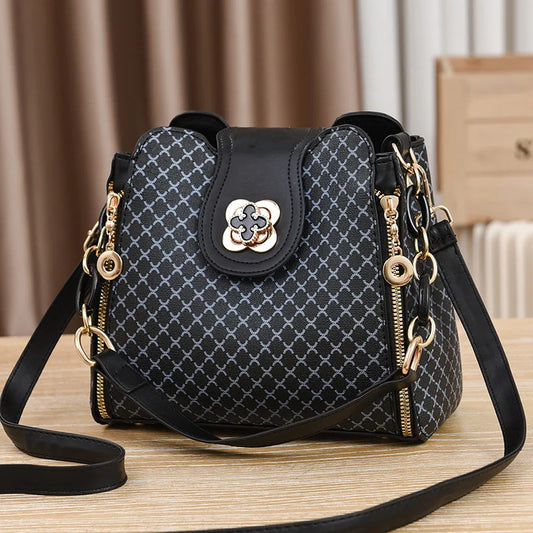 Monogram Shoulder Bag – Printed Leather Designer-Inspired Handbag